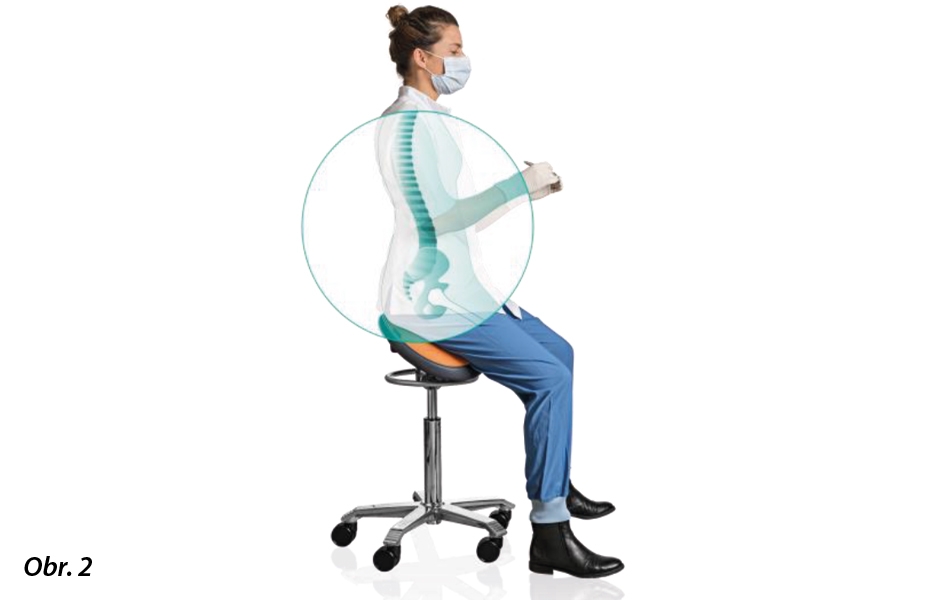 Na sedlové židli zaujímáte automaticky ergonomicky správnou pozici.