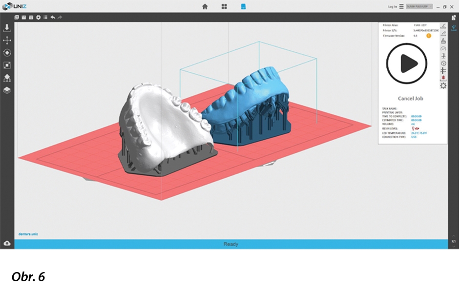 Nastavení je připraveno pro tisk v softwaru 3D tiskárny